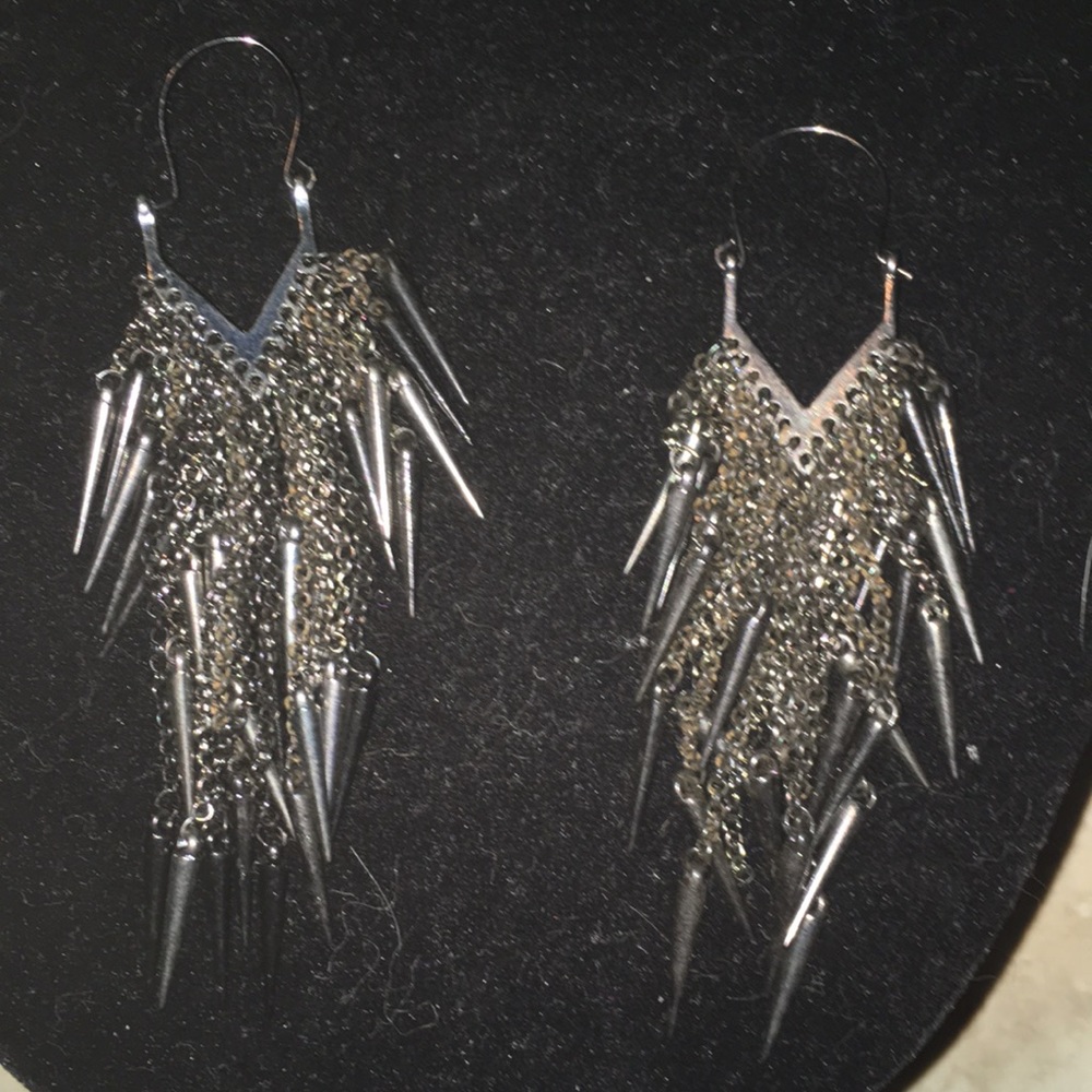 Spike Hematite Dangling Earrings